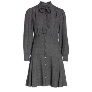 Rebecca Taylor Black with white dots fit flare dress size 4 - DC